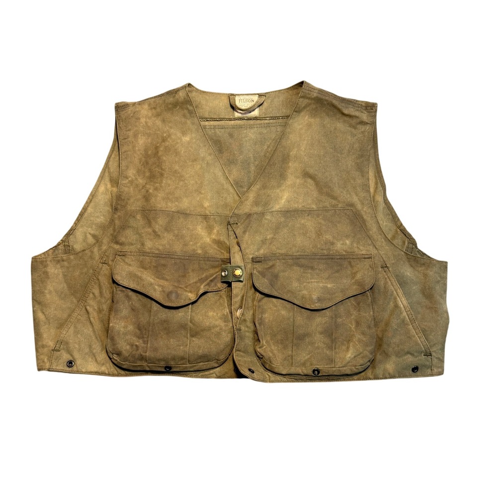 Vintage Filson Tin Cloth Hunting Vest Waxed XL
